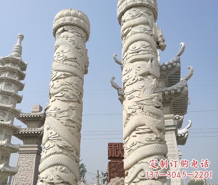 深圳传承雄风，精美绝伦的盘龙柱石雕