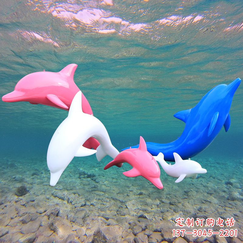深圳海豚玻璃钢彩绘雕塑
