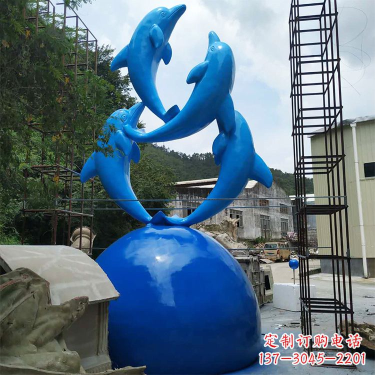 深圳海豚钢筋玻璃景观雕塑