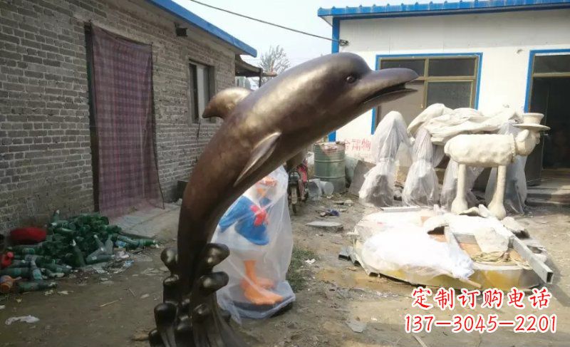 深圳海豚动物铜雕