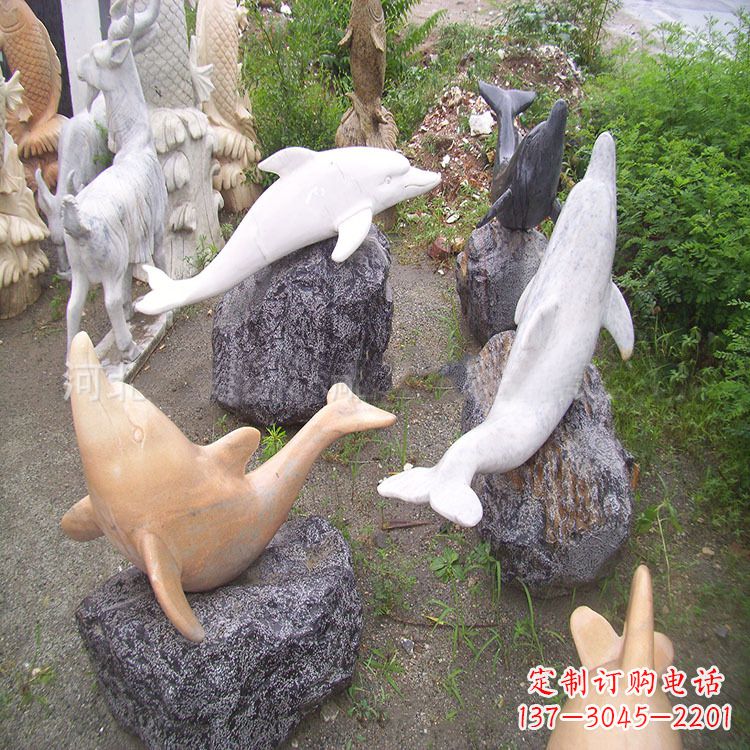 深圳海豚石雕塑,纯手工定制精美艺术品