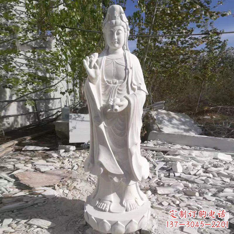 深圳象征观音的汉白玉观音菩萨石雕