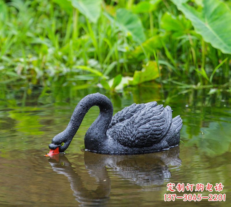 深圳黑天鹅雕塑，水塘装饰摆件