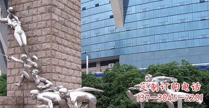 深圳街边不锈钢运动员人物雕塑