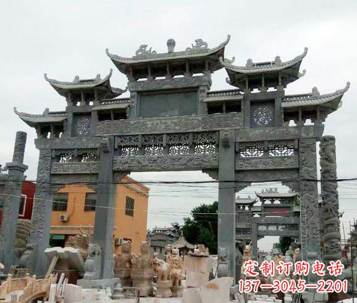 深圳石雕牌坊,精致雕塑让你完美点缀