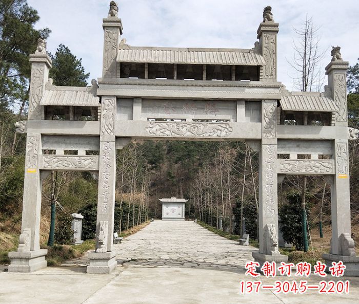 深圳中领雕塑定制牌坊石雕