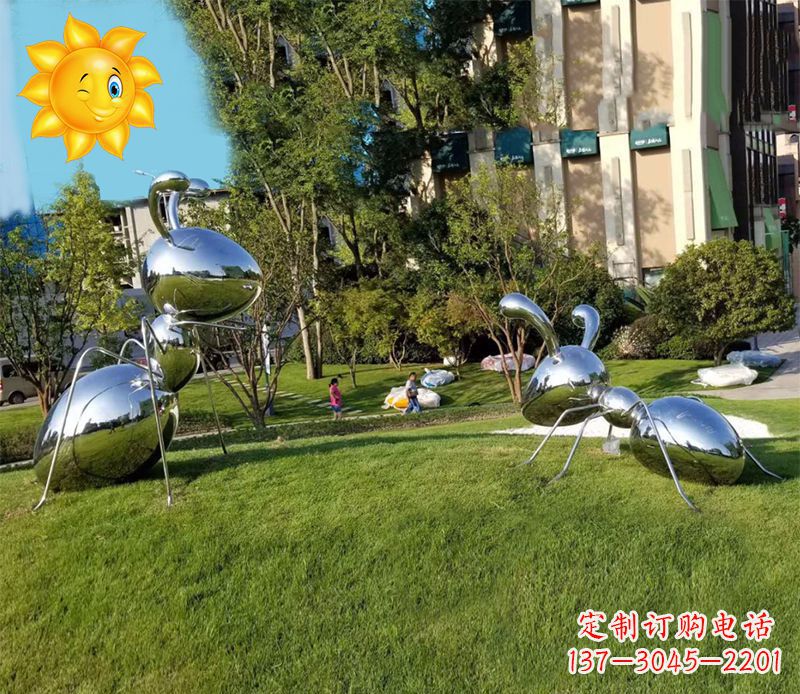 深圳优质镜面不锈钢蚂蚁雕塑