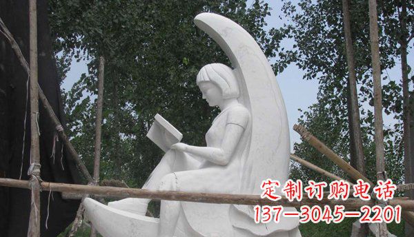 深圳中领雕塑高品质小女孩汉白玉石雕