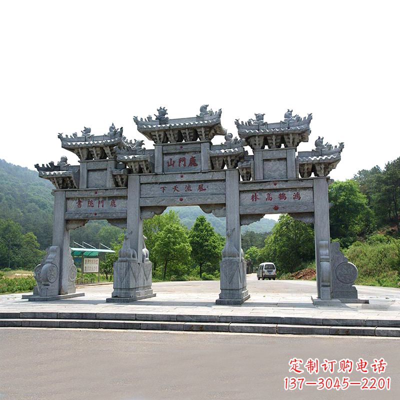 深圳鹿门山景区仿古石雕牌楼雕塑-让你亲近历史