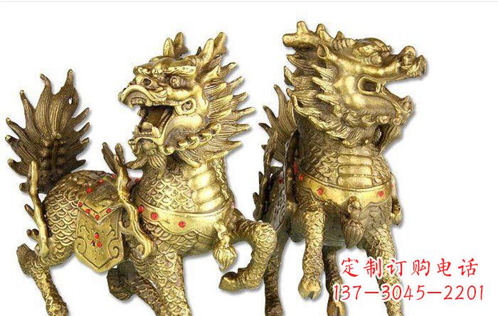深圳开启财富运势的麒麟招财雕塑