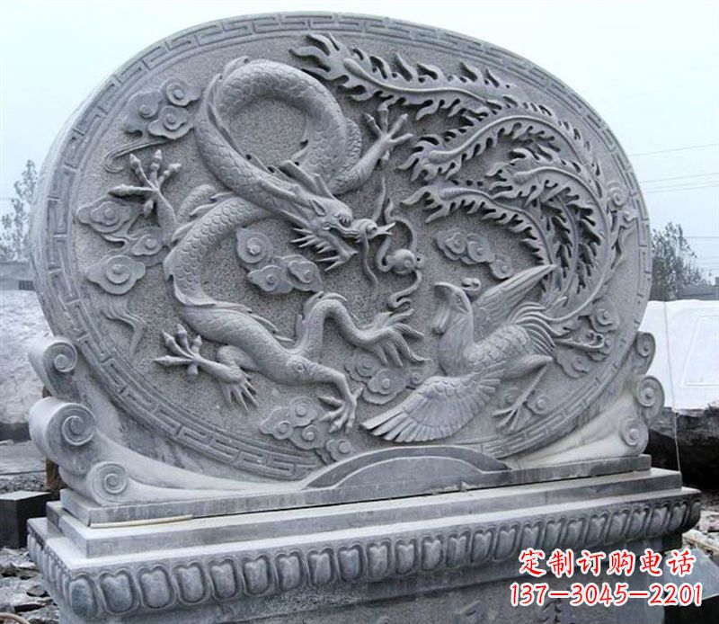 深圳青石古典美——龙凤呈祥雕塑