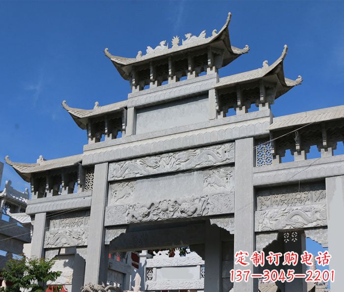 深圳定制牌坊石雕,纪念无价的美好记忆