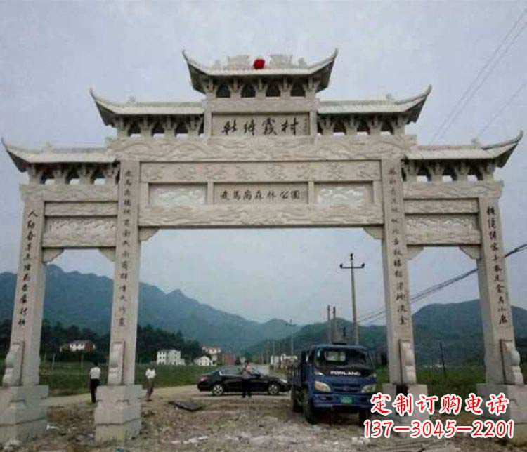 深圳三门牌坊石雕:细节讲究处处把精雕细琢