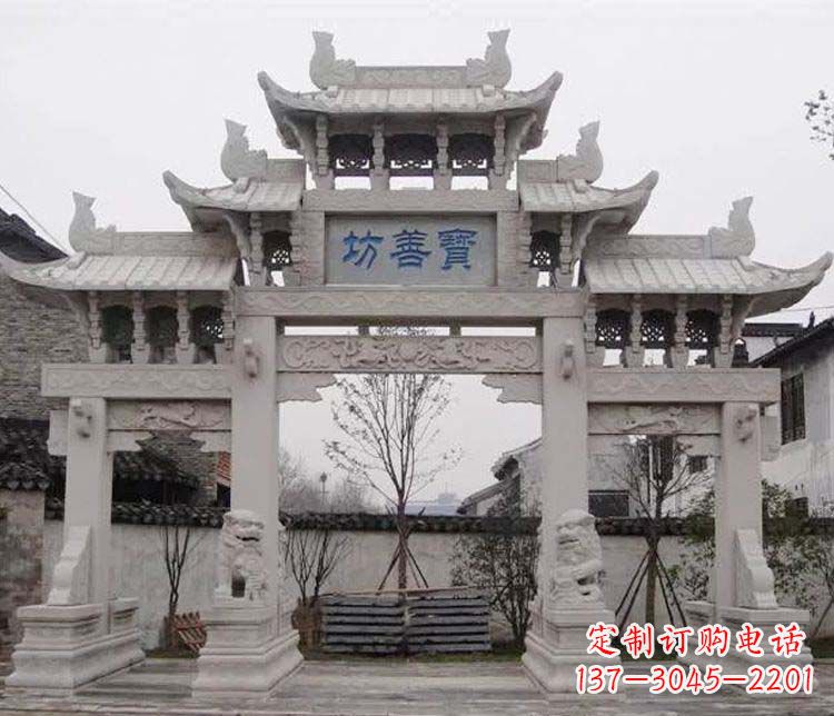 深圳领雕塑:精美石牌坊石雕艺术品