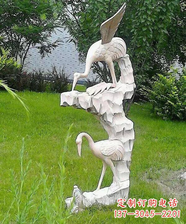 深圳石雕仙鹤鲤鱼