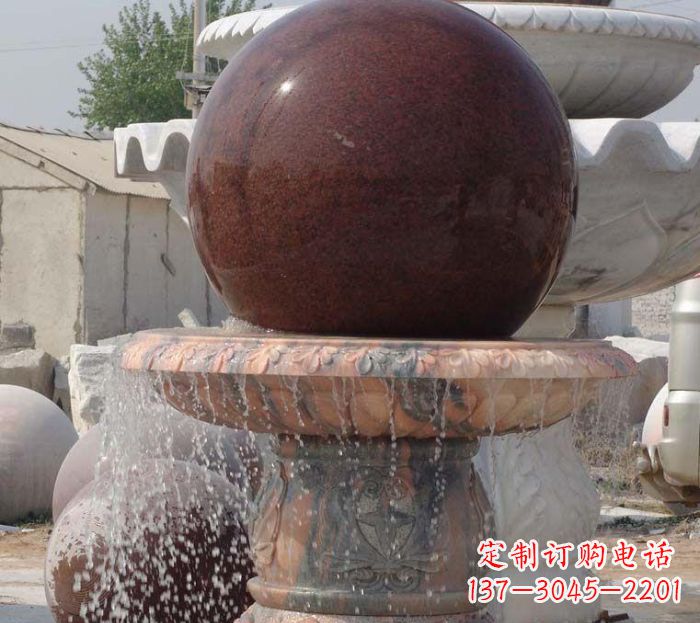深圳石来运转小型风水球喷泉石雕