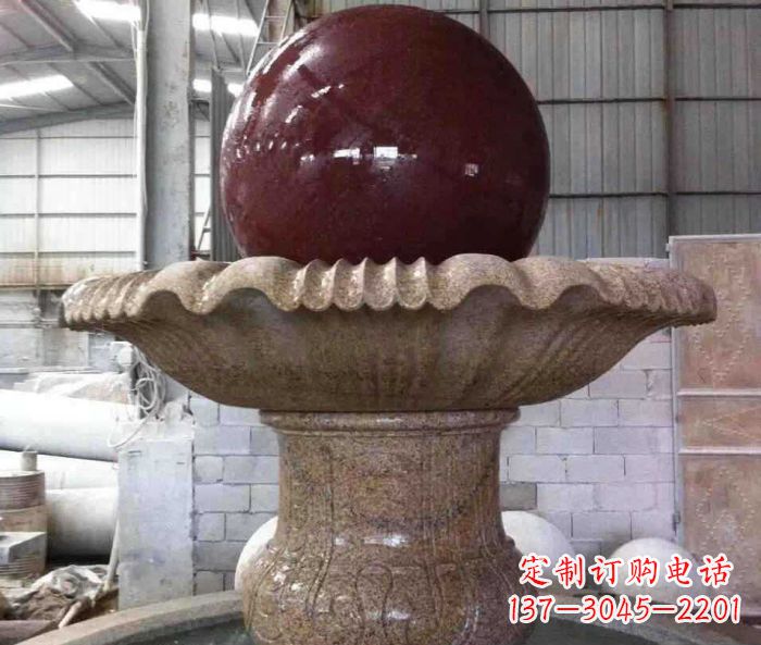 深圳石来运转小型风水球喷泉石雕 (2)