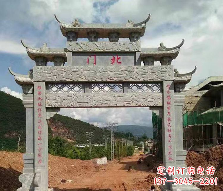 深圳石牌坊单门牌坊石雕