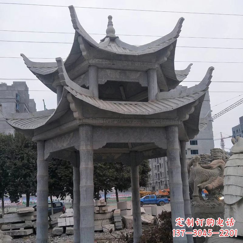 深圳双层八角石雕凉亭