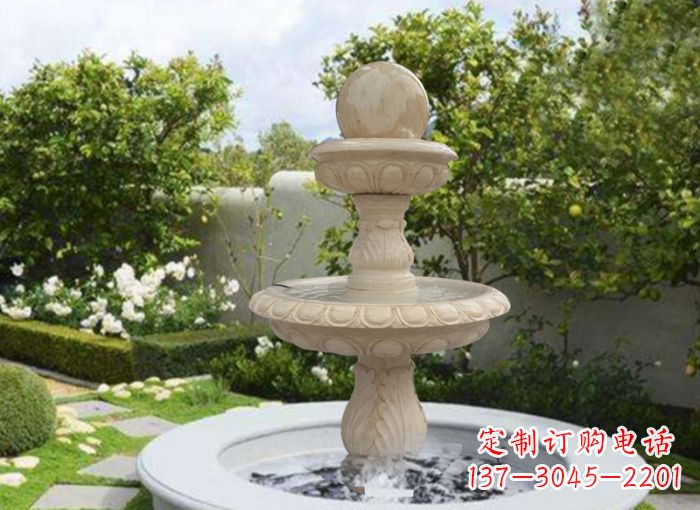 深圳双层风水球喷泉别墅石雕