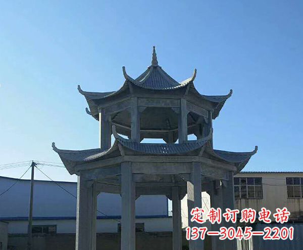 深圳双层仿古石凉亭石雕_1