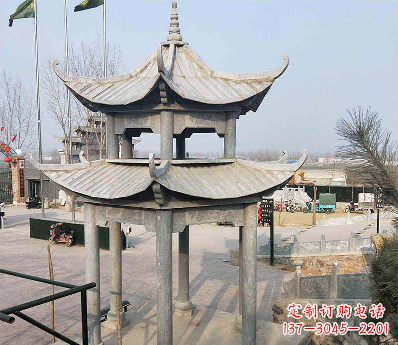 深圳双层户外凉亭石雕
