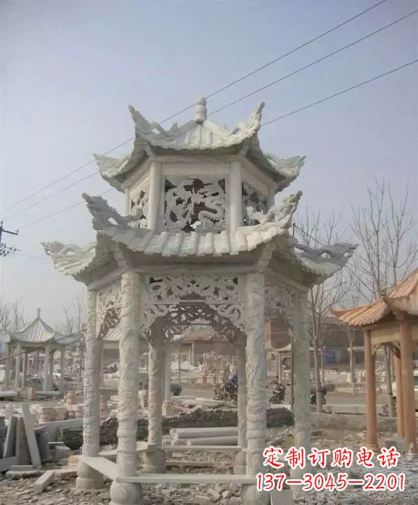 深圳双层凉亭石雕