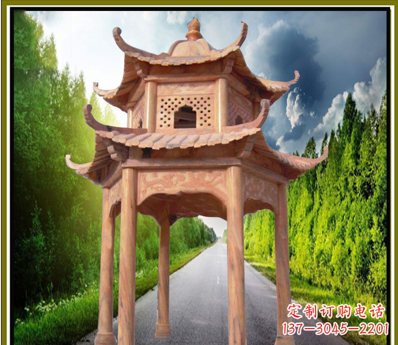 深圳双层凉亭园林石雕