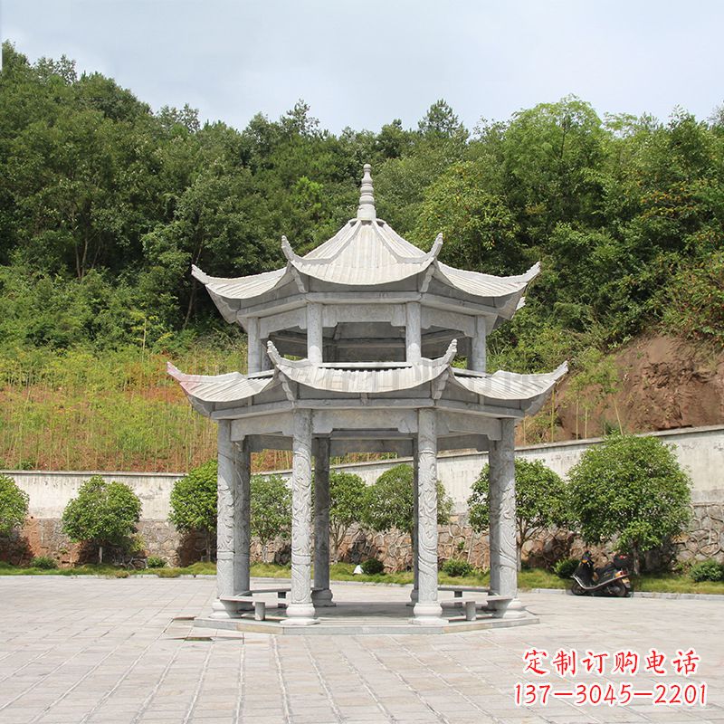 深圳双层庭院石凉亭