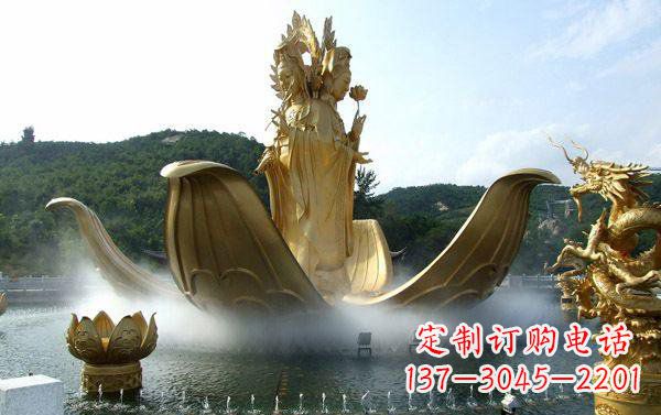 深圳寺庙三面观音雕像
