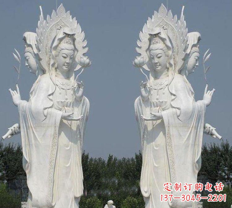 深圳寺庙三面观音菩萨雕塑