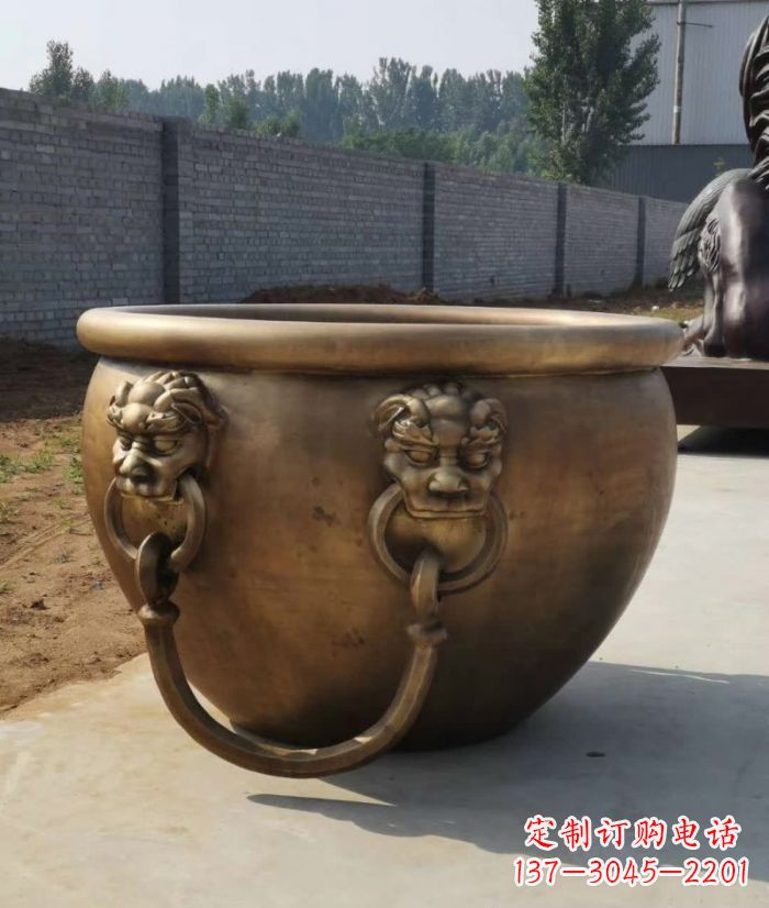 深圳寺庙铜雕水缸
