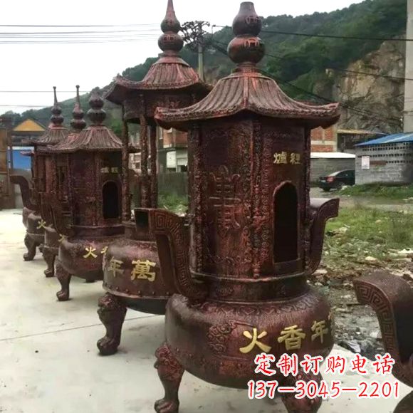 深圳寺庙铜香炉雕塑