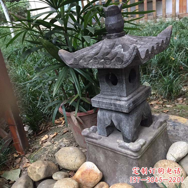 深圳寺庙园林青石做旧仿古石灯