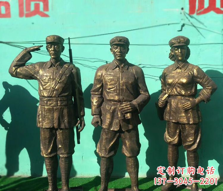 深圳铜雕八路军战士雕塑
