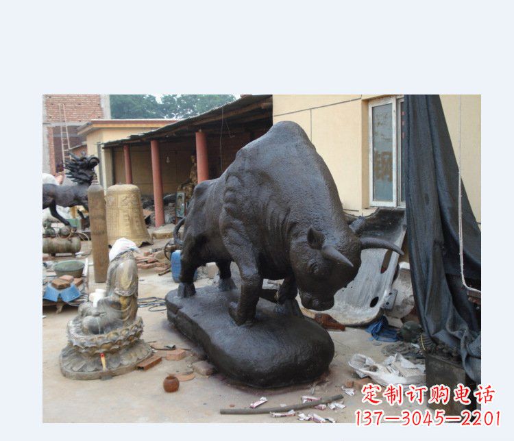 深圳铜雕广场水牛动物雕塑