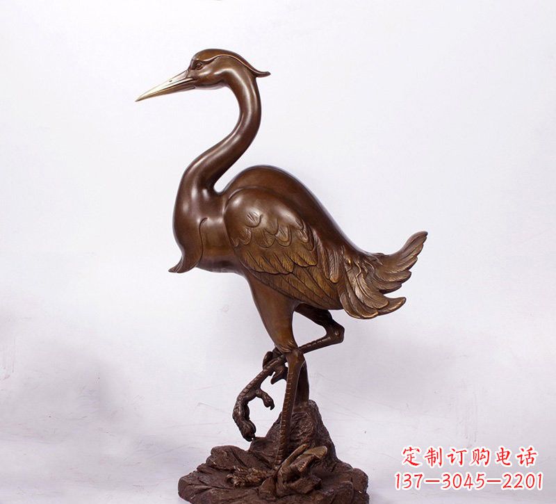 深圳铜雕仙鹤动物雕塑