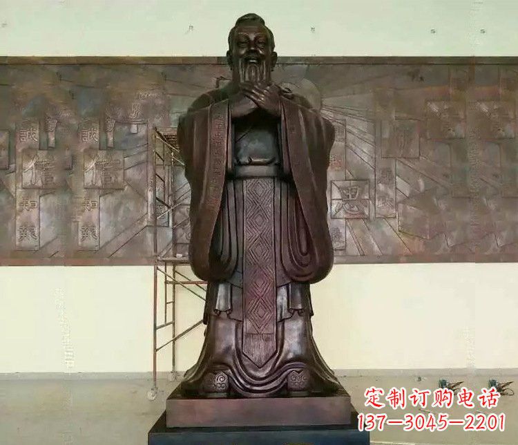 深圳铜雕校园孔子文化雕塑摆件 (2)