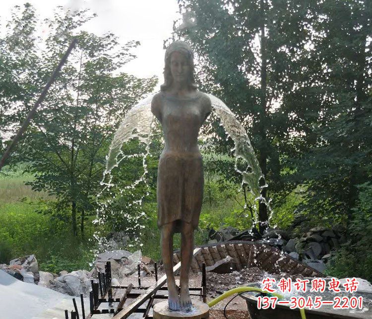深圳铜雕园林天使雕塑摆件
