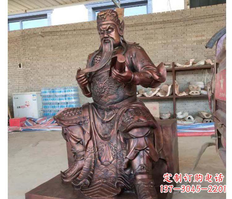 深圳铜雕镇宅关公寺庙神像雕塑摆件 (3)