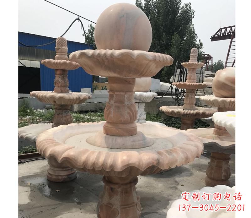 深圳晚霞红景观风水球雕塑