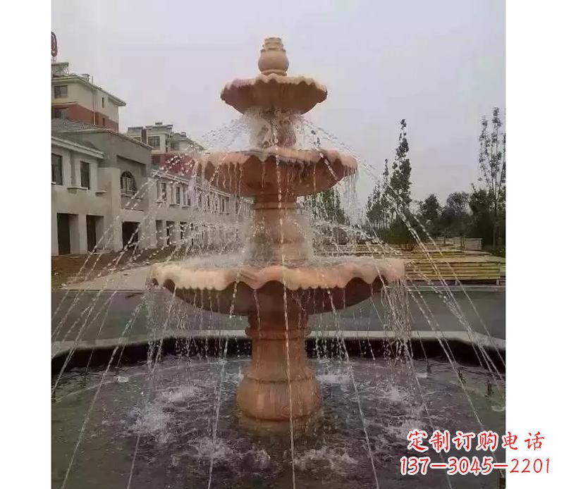 深圳晚霞红喷泉雕塑