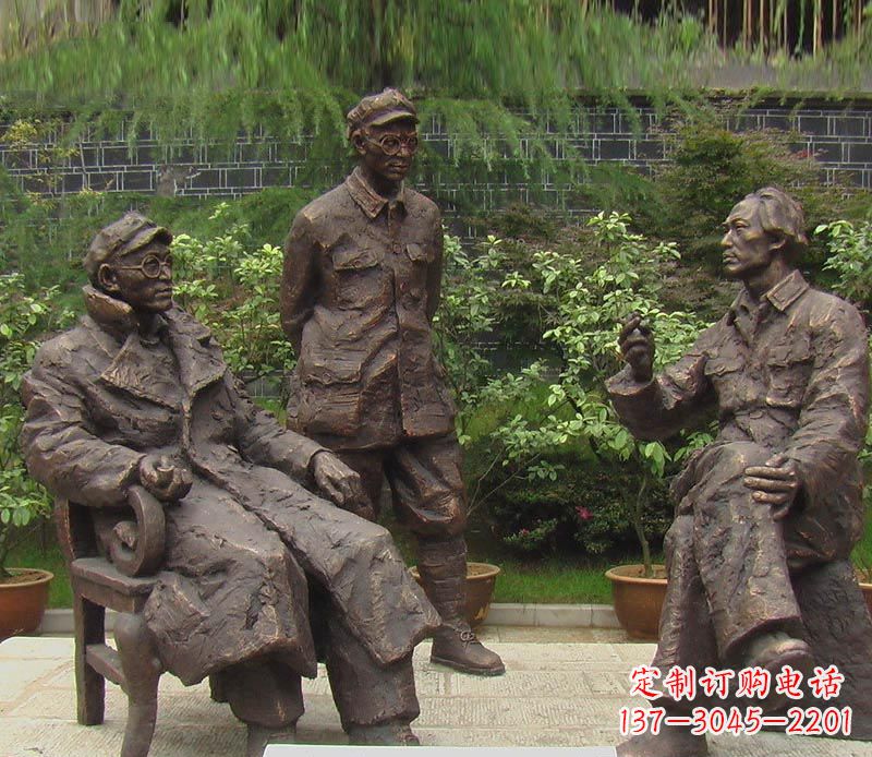 深圳伟人毛泽东刘伯承铜雕