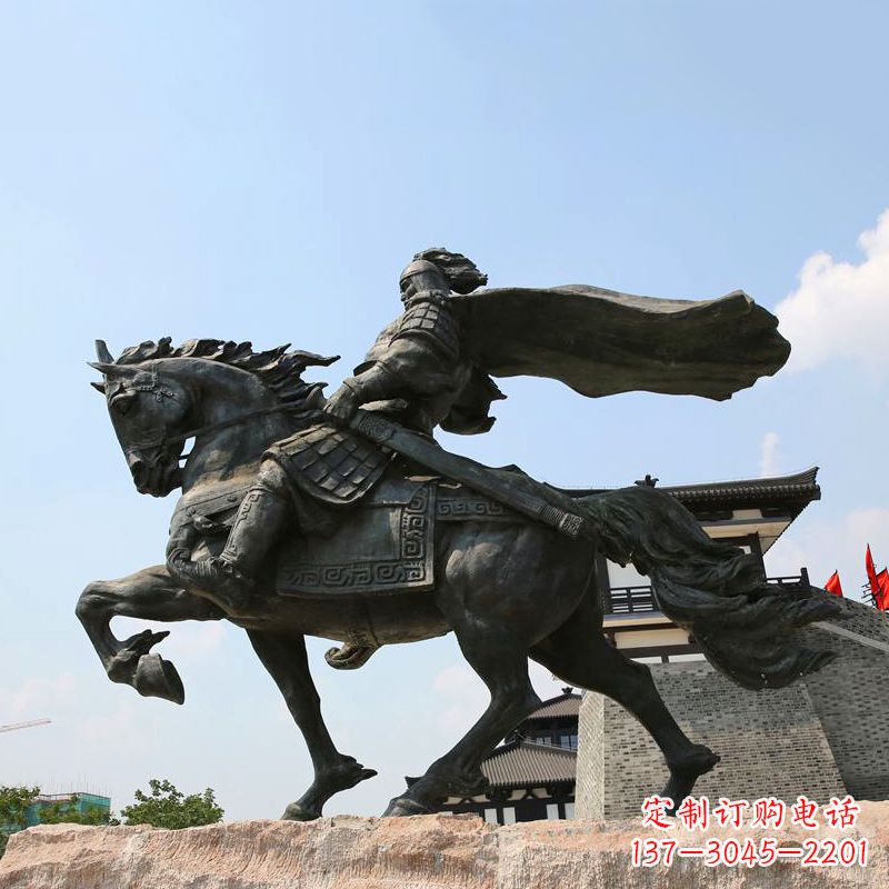 深圳项羽骑马铜雕景观雕塑-景区景点历史名人西楚霸王雕像
