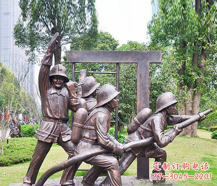 深圳消防员人物铜雕 (2)