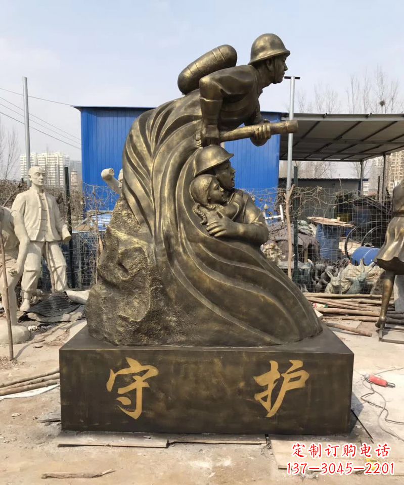 深圳消防员铜雕112