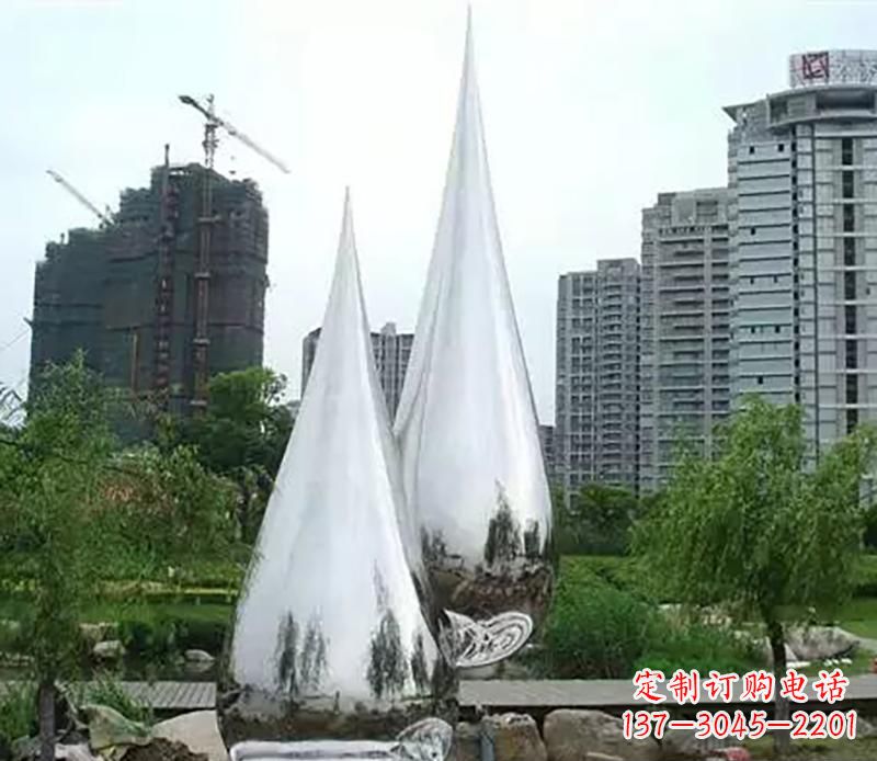 深圳小区不锈钢水滴雕塑