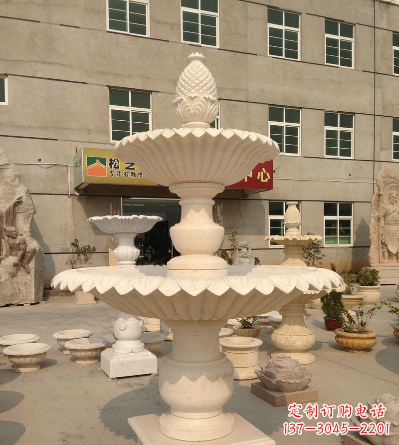 深圳小区景观菠萝式喷泉石雕
