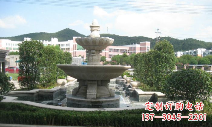深圳小区景观大理石喷泉石雕 (2)