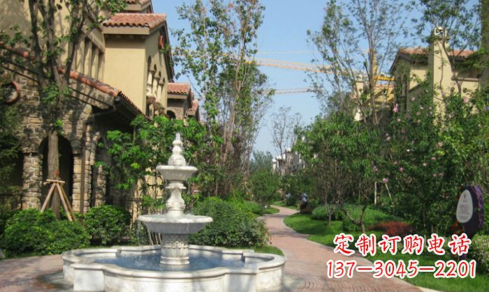 深圳小区景观大理石喷泉石雕 (5)